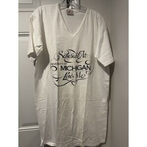 Vintage H. Wolf & Sons Someone At University Of Michigan Loves Me Nightshirt OS